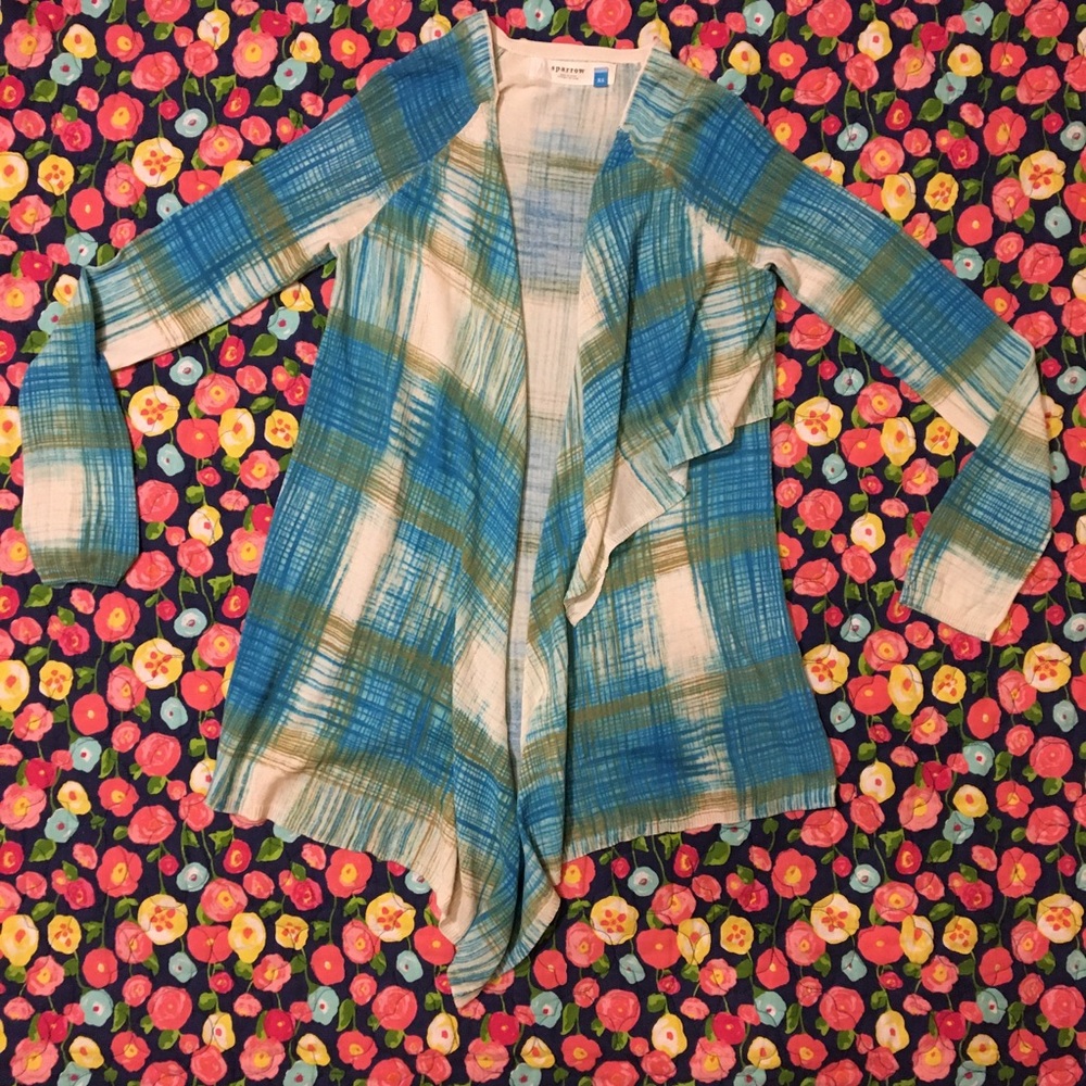Anthropologie Cardigan, Sparrow Revolution Cardigan, Plaid, XS